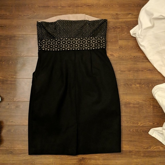 Ann Taylor LOFT Black Lace Eyelet Strapless Dress - Picture 2 of 7